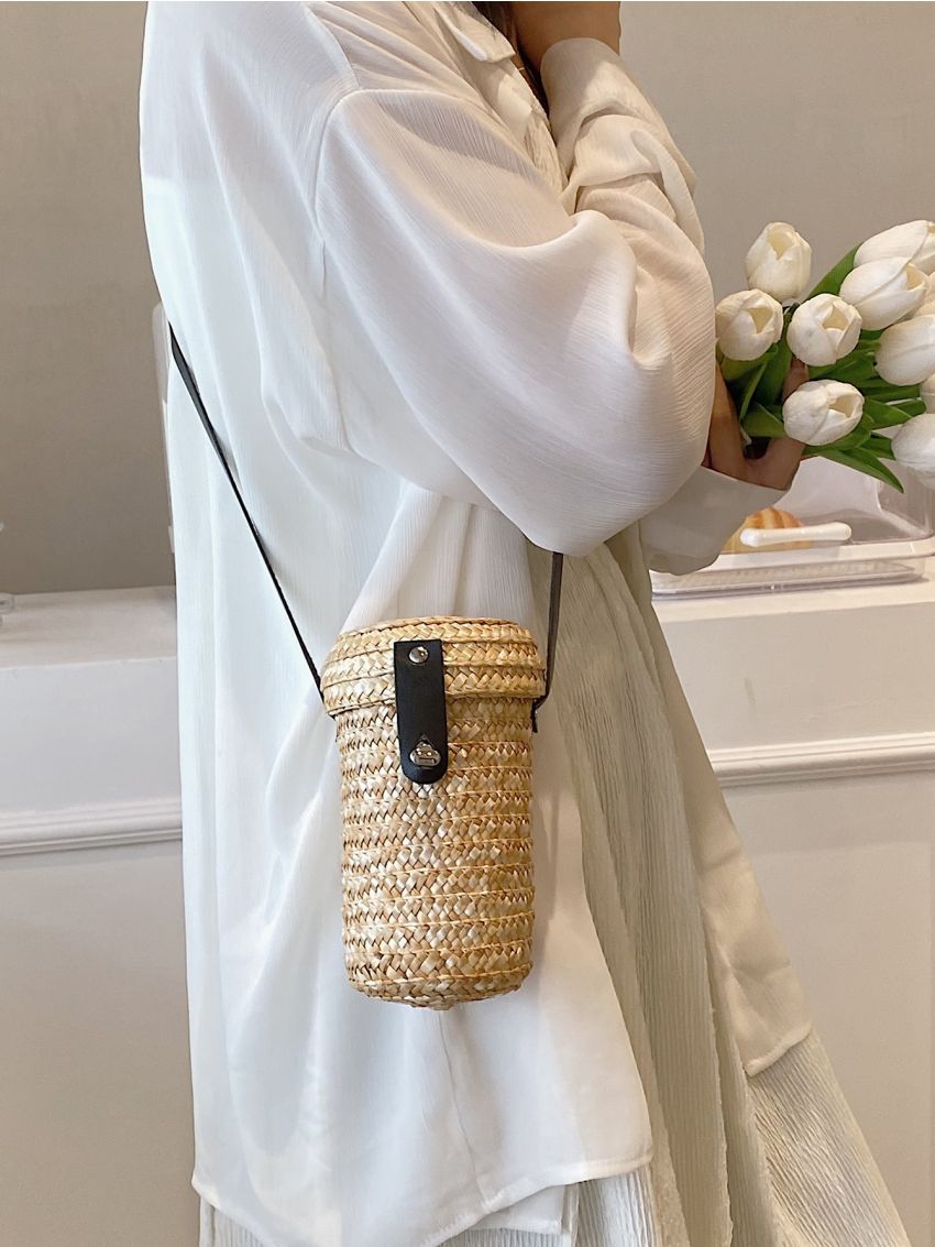 Mini Straw Bag Turn Lock Vacation