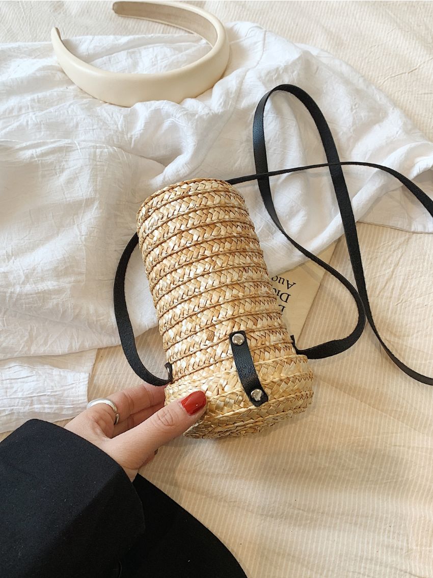 Mini Straw Bag Turn Lock Vacation