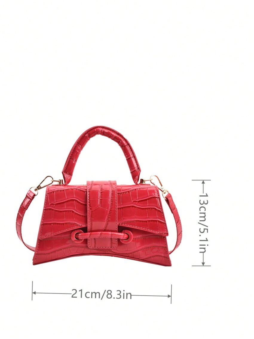 Crocodile Embossed Novelty Bag PU Neon Pink Funky