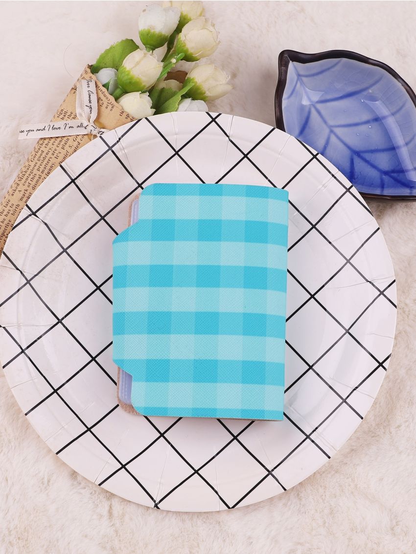 Plaid Pattern Card Holder Snap Button Multi-Card Card Organizer for Storage Credit Cards
