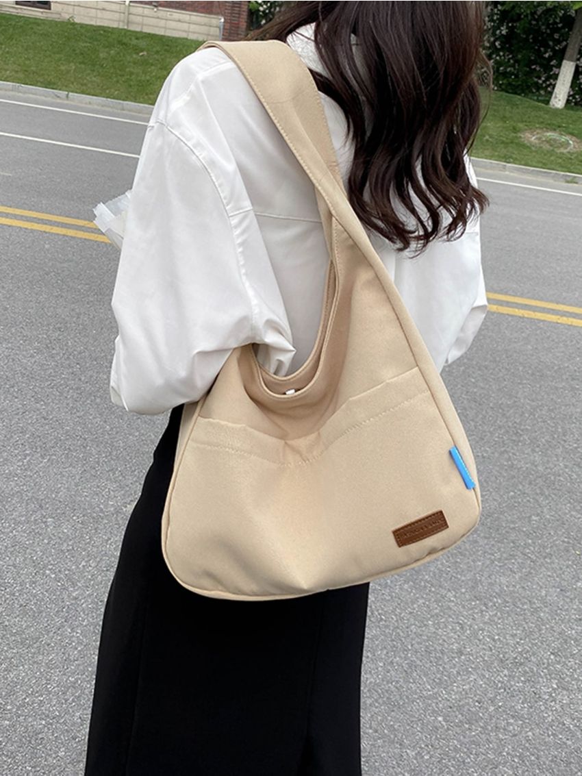 Patch Detail Hobo Bag Casual