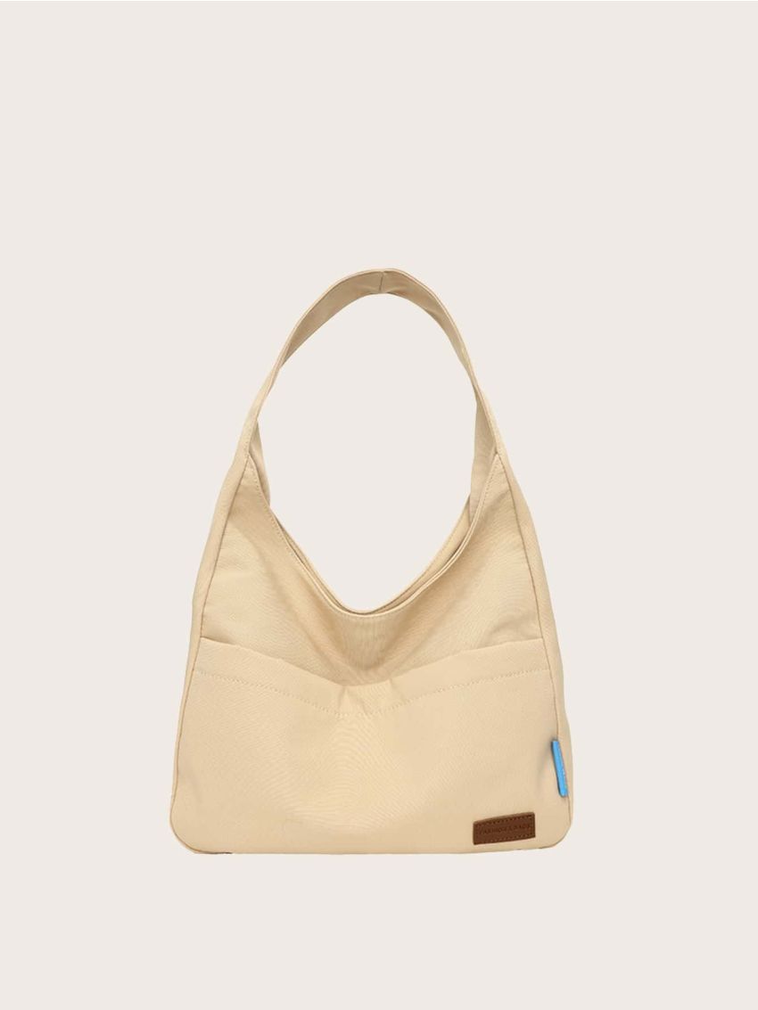 Patch Detail Hobo Bag Casual