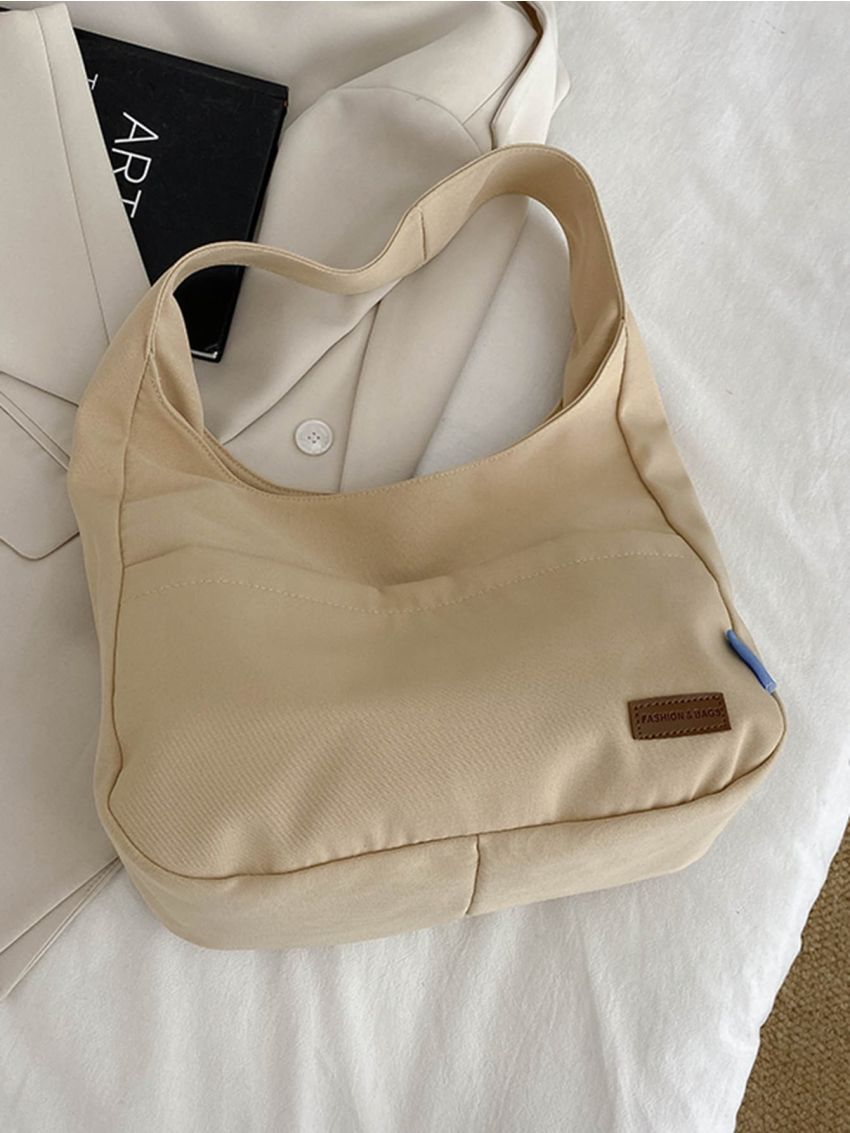 Patch Detail Hobo Bag Casual