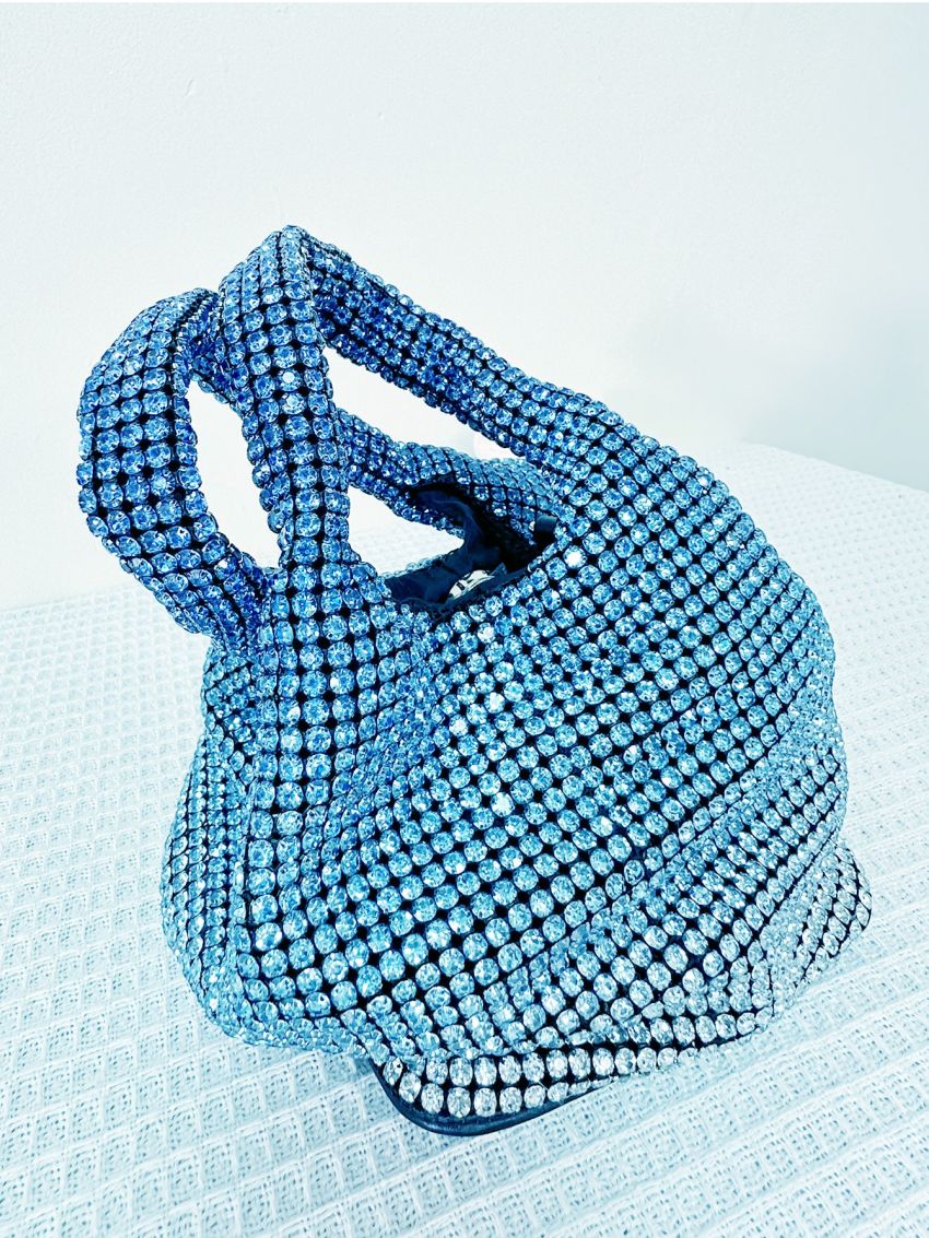 Mini Bucket Bag Rhinestone Decor Chain Glamorous