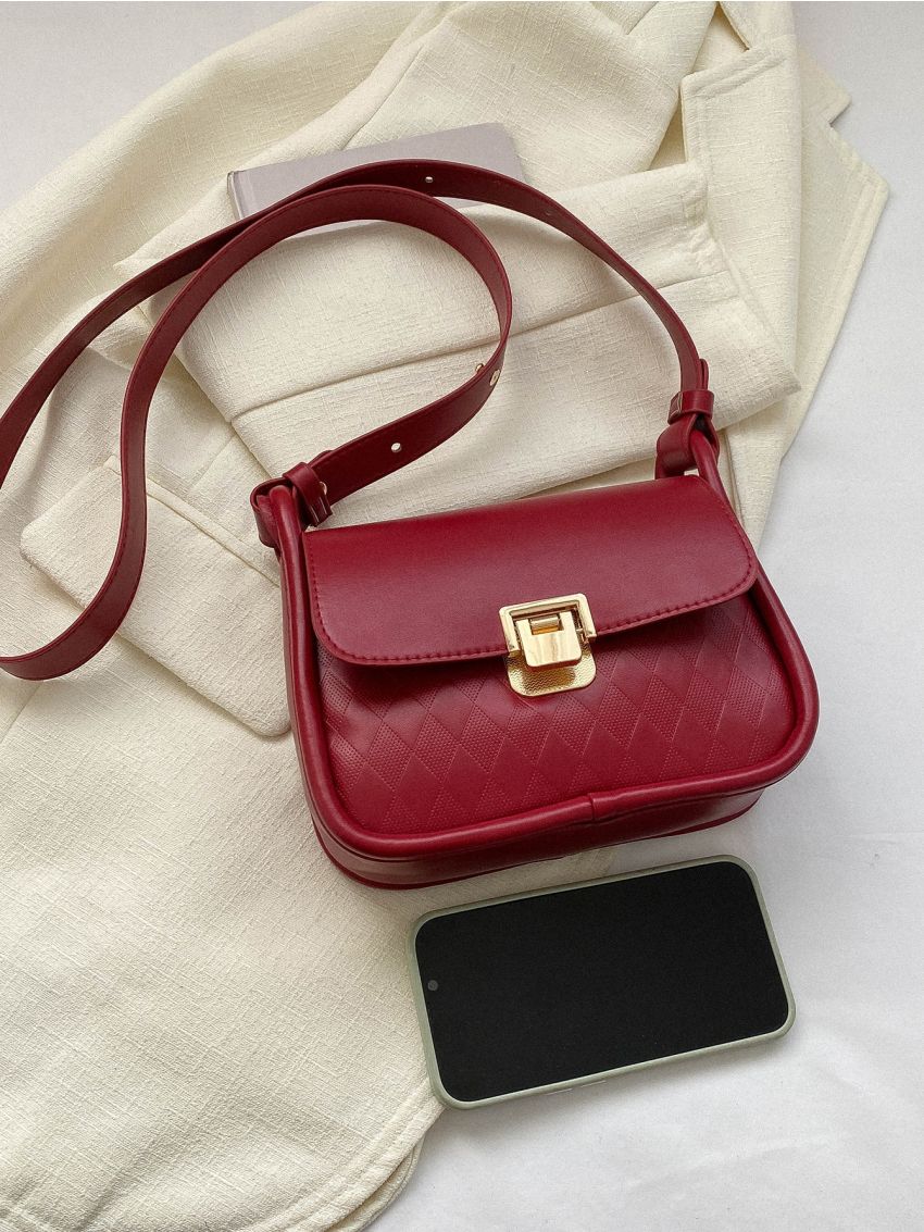 Geometric Pattern Saddle Bag Mini Flap