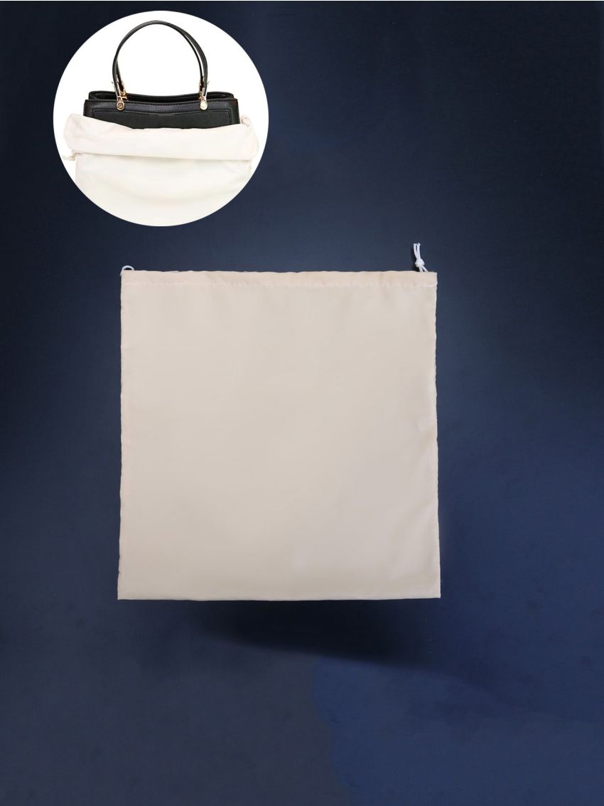 Minimalist Bag Cover Drawstring Design Beige