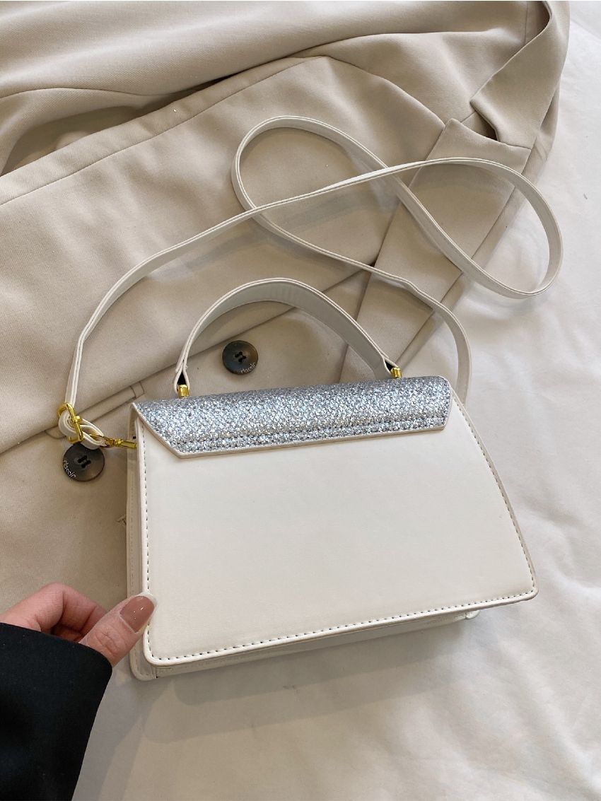 Glitter Square Bag Small Flap Glamorous For Party