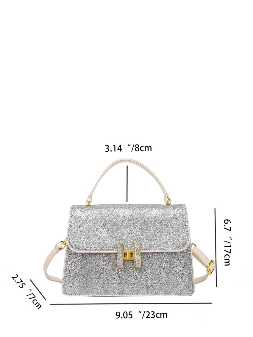 Glitter Square Bag Small Flap Glamorous For Party