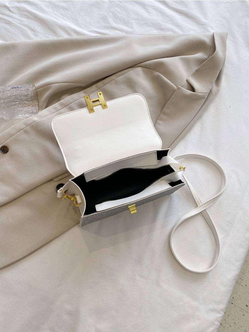 Glitter Square Bag Small Flap Glamorous For Party