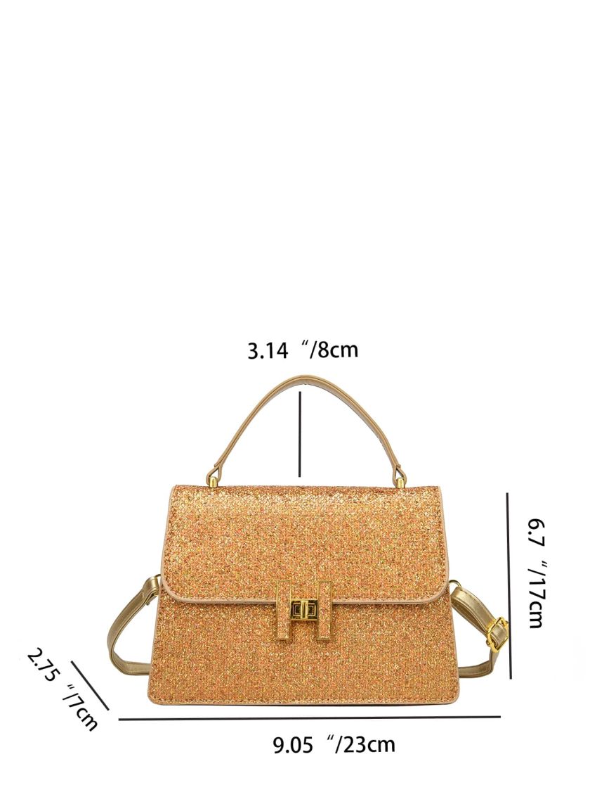 Glitter Square Bag Small Flap Glamorous For Party