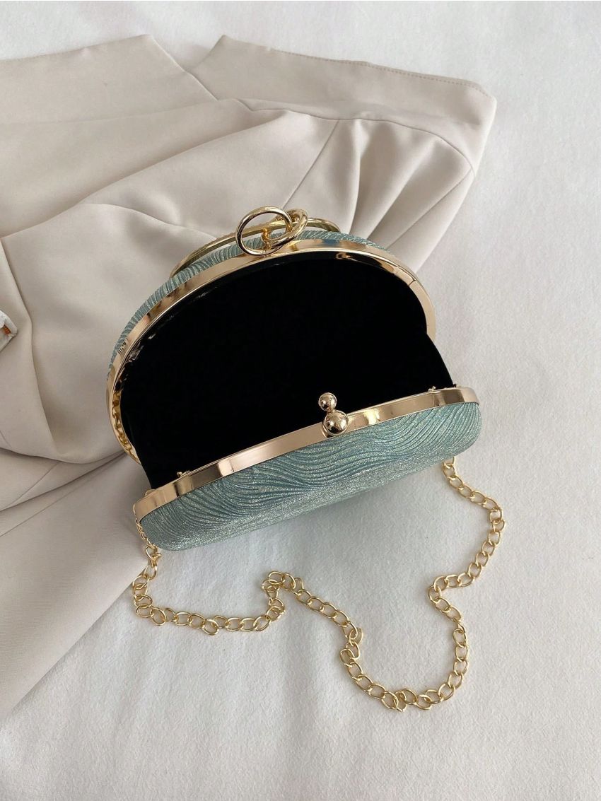 Mini Circle Bag Glitter Ring Strap For Party