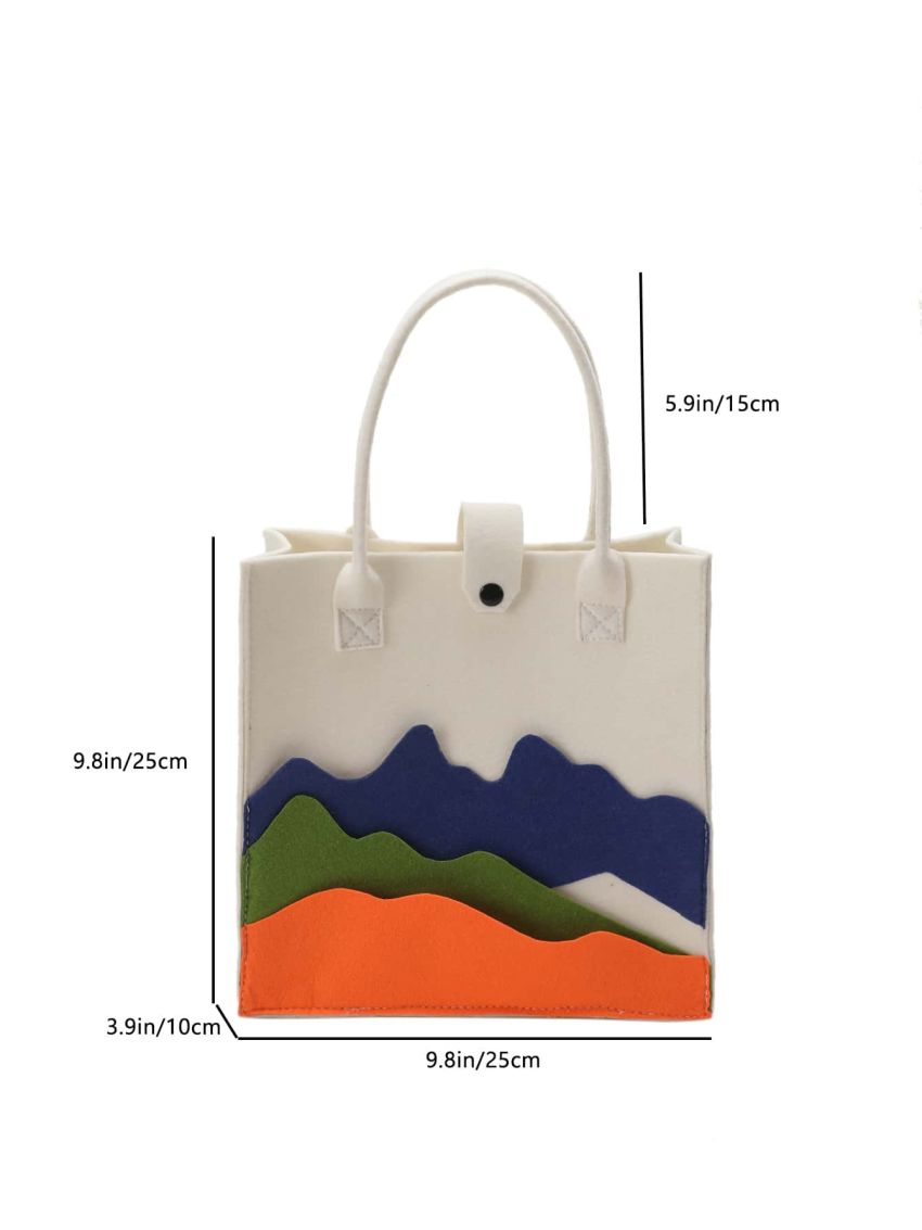 Color Block Square Bag Fashionable
