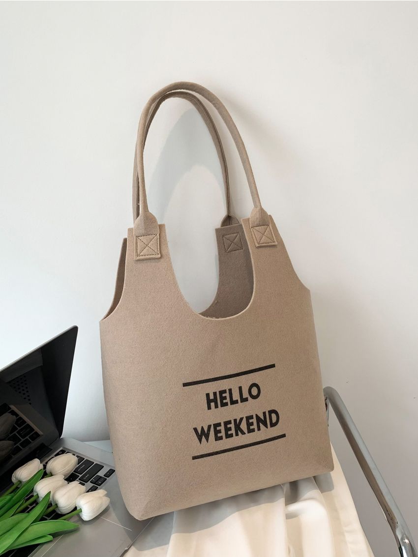 Medium Hobo Bag Letter Pattern Double Handle For Daily