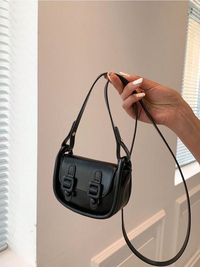 Mini Saddle Bag Messenger Bag Buckle Decor