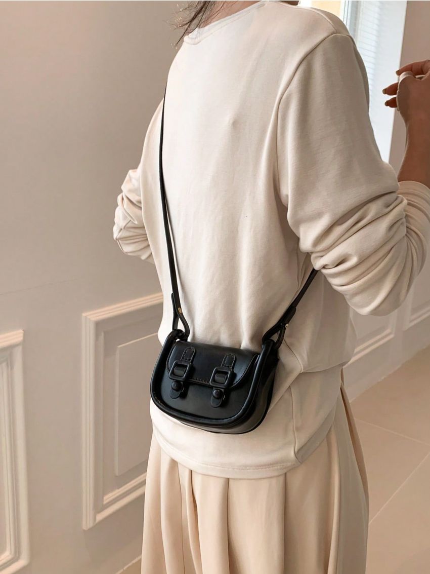 Mini Saddle Bag Messenger Bag Buckle Decor