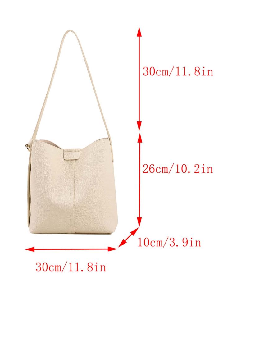 Solid White Bucket Bag Minimalist & Elegant Style