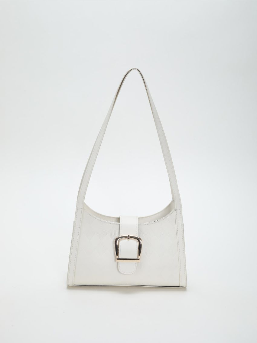 Buckle Decor Hobo Bag Fashion White