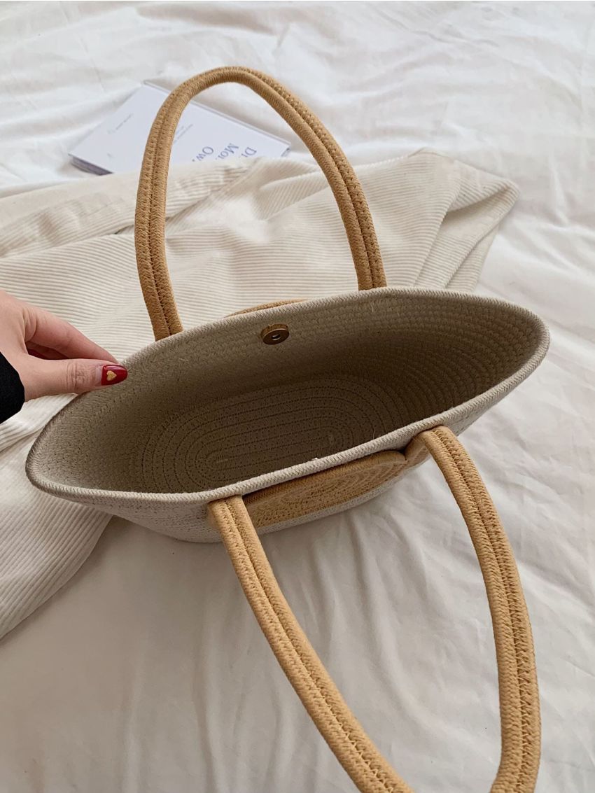 Colorblock Straw Bag Medium Vacation