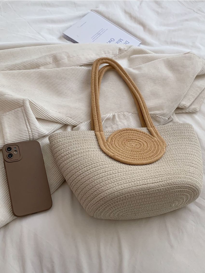 Colorblock Straw Bag Medium Vacation