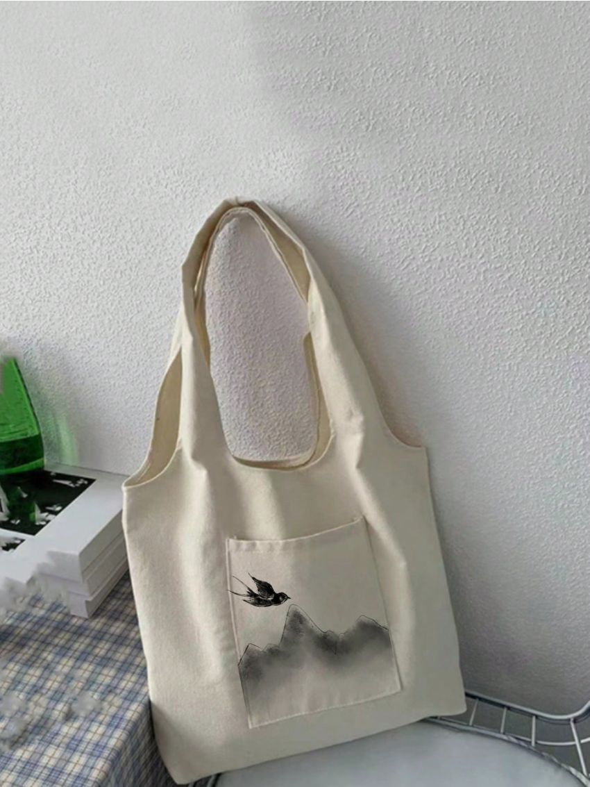 Landscape Graphic Shopper Bag Canvas Double Handle