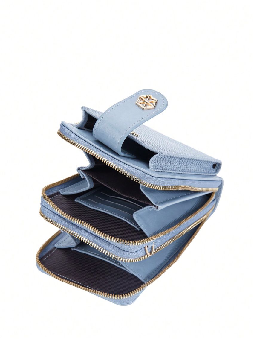 Crocodile Embossed Phone Wallet Dusty Pink Fashionable Pocket Front For Daily