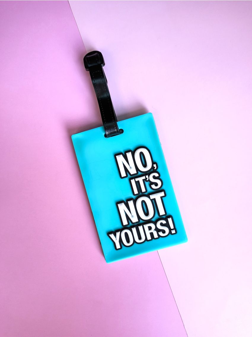Slogan Pattern Luggage Tag Blue Fashionable For Travel