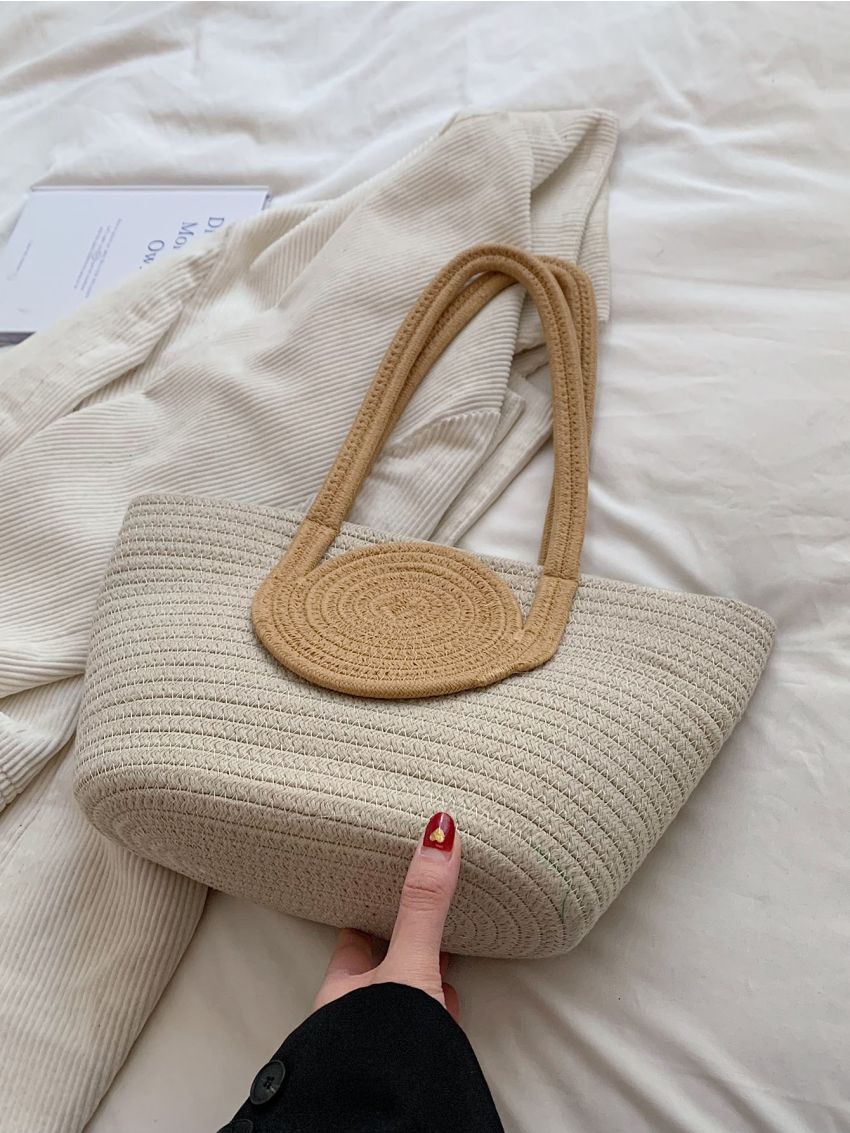 Colorblock Straw Bag Medium Vacation
