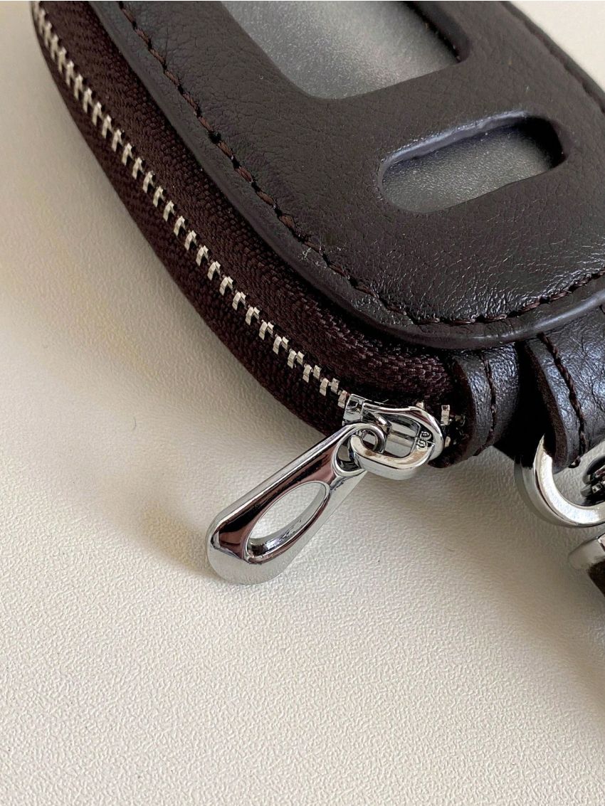 Genuine Leather Key Case Litchi Embossed