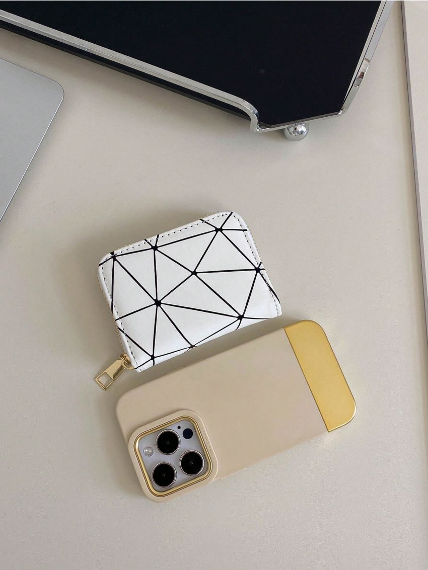 Geometric Pattern Card Holder PU