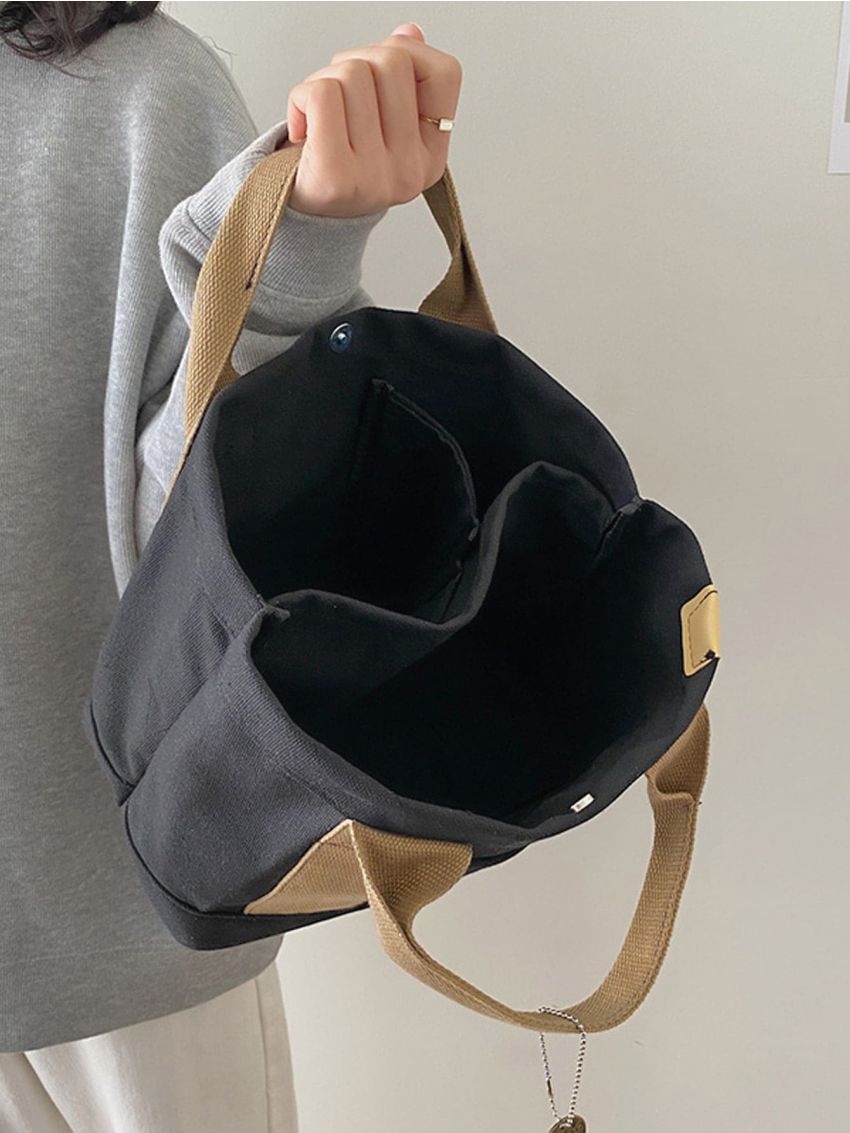 Patch Detail Bucket Bag Canvas