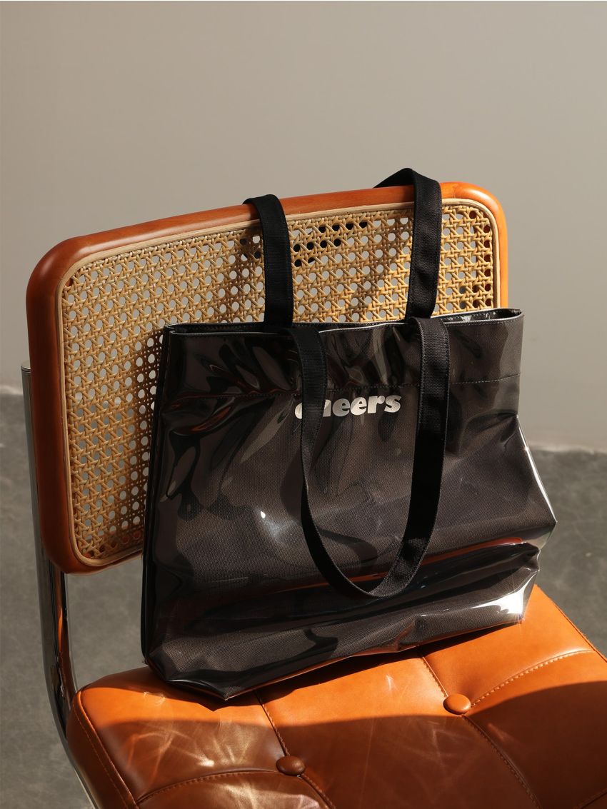 Lightweight Fashion Shopper Bag, PVC Waterproof Cloth Tote Bag, Clear Bag