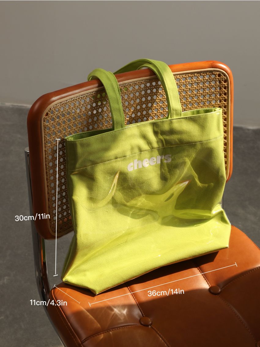 Lightweight Fashion Shopper Bag, PVC Waterproof Cloth Tote Bag, Clear Bag