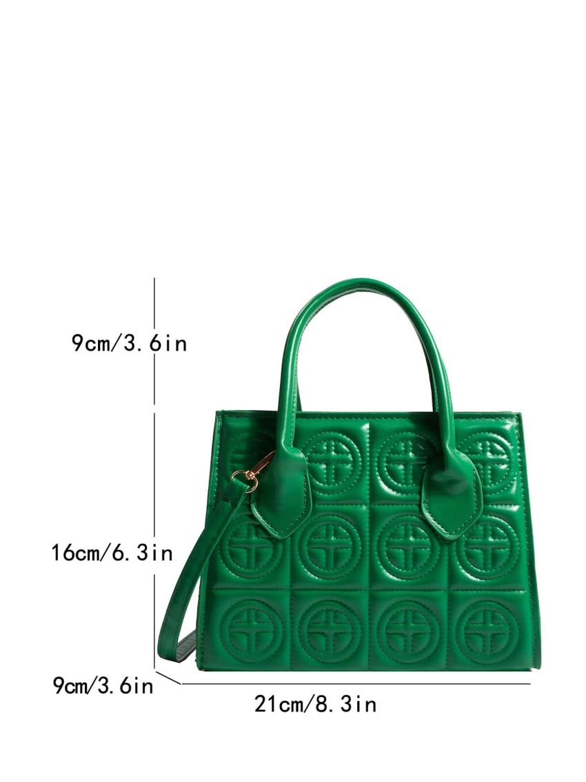 Small Square Bag Double Handle Quilted