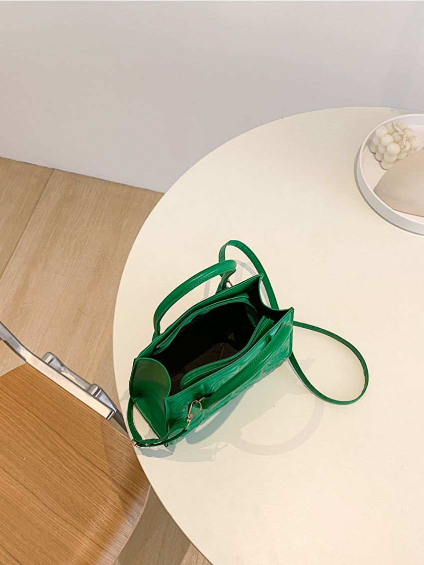 Small Square Bag Double Handle Quilted