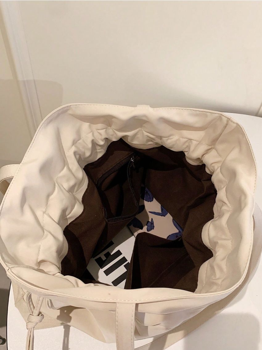 Large Bucket Bag Drawstring Design Minimalist