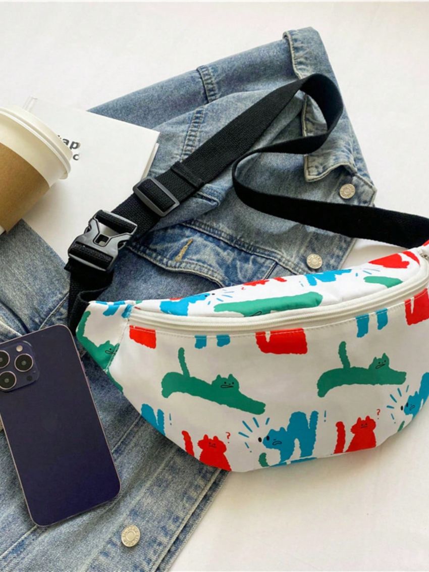 Cartoon Graphic Fanny Pack Large Capacity Zipper