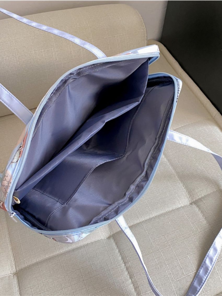 Cartoon Pattern Tote Bag Double Handle Cute Style