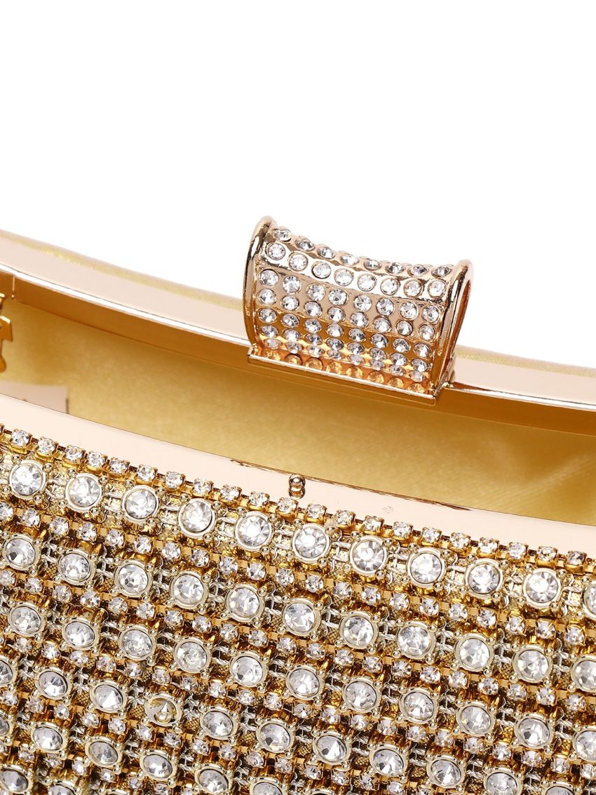 Mini Box Bag Rhinestone Decor Glamorous, Clear Bag