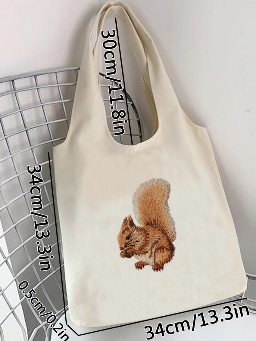 Small Shopper Bag Cartoon Print Double Handle