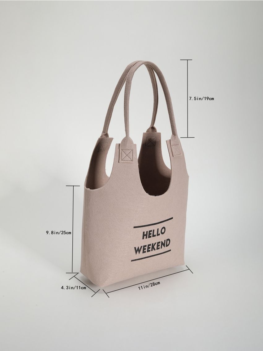 Medium Hobo Bag Letter Pattern Double Handle For Daily