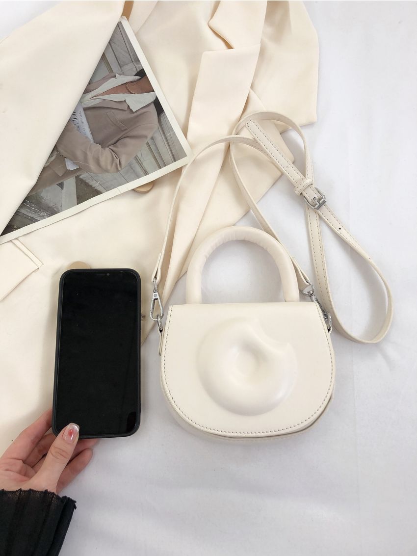 Minimalist Saddle Bag Mini Flap White