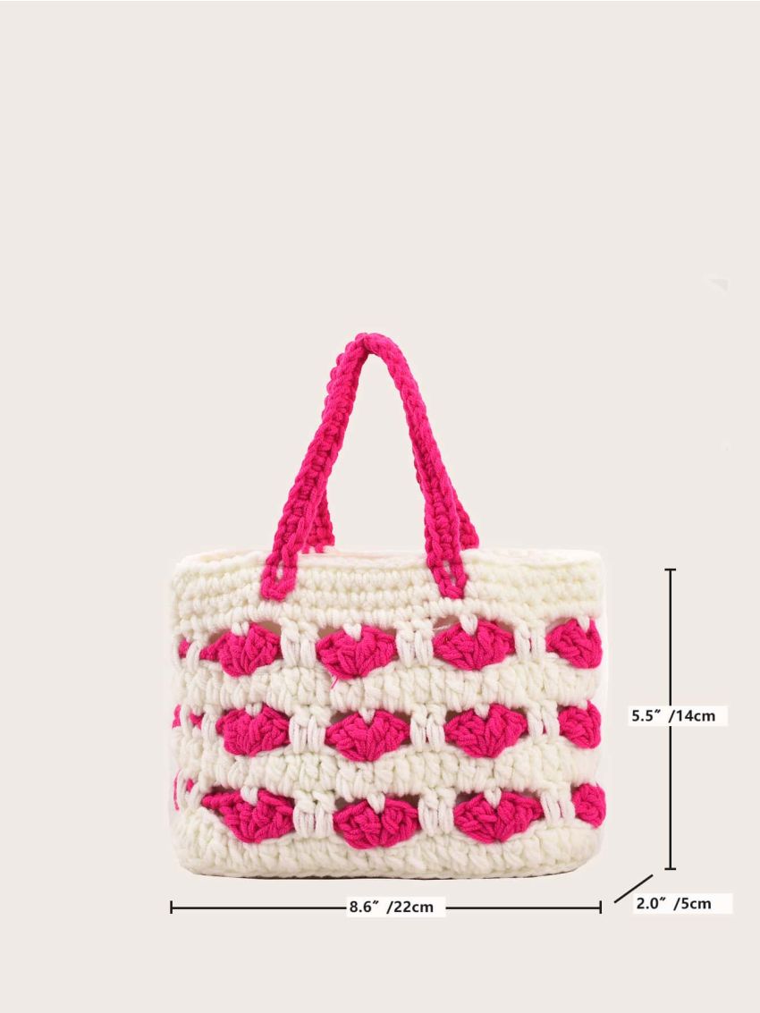 Two Tone Crochet Bag Heart Pattern