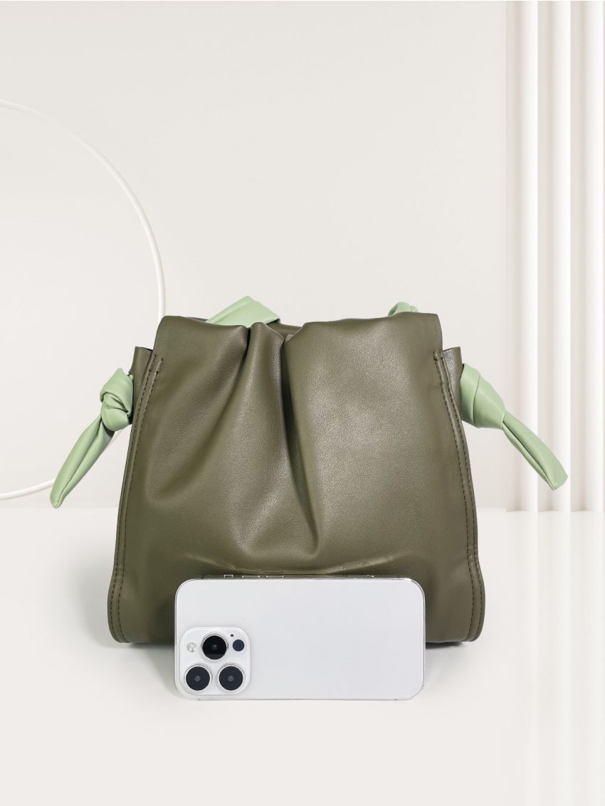 Minimalist Ruched Bag Small Green