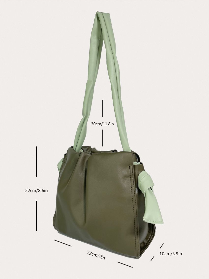 Minimalist Ruched Bag Small Green