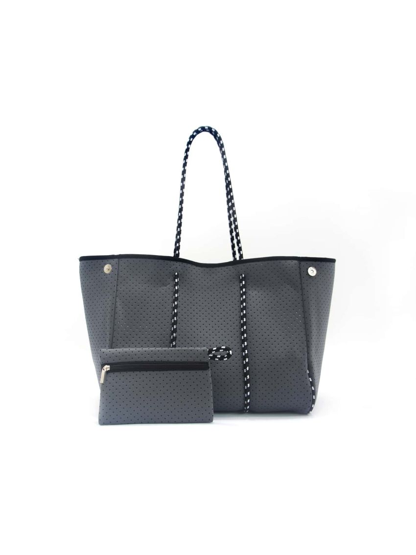 Minimalist Shopper Bag Gray With Coin Purse