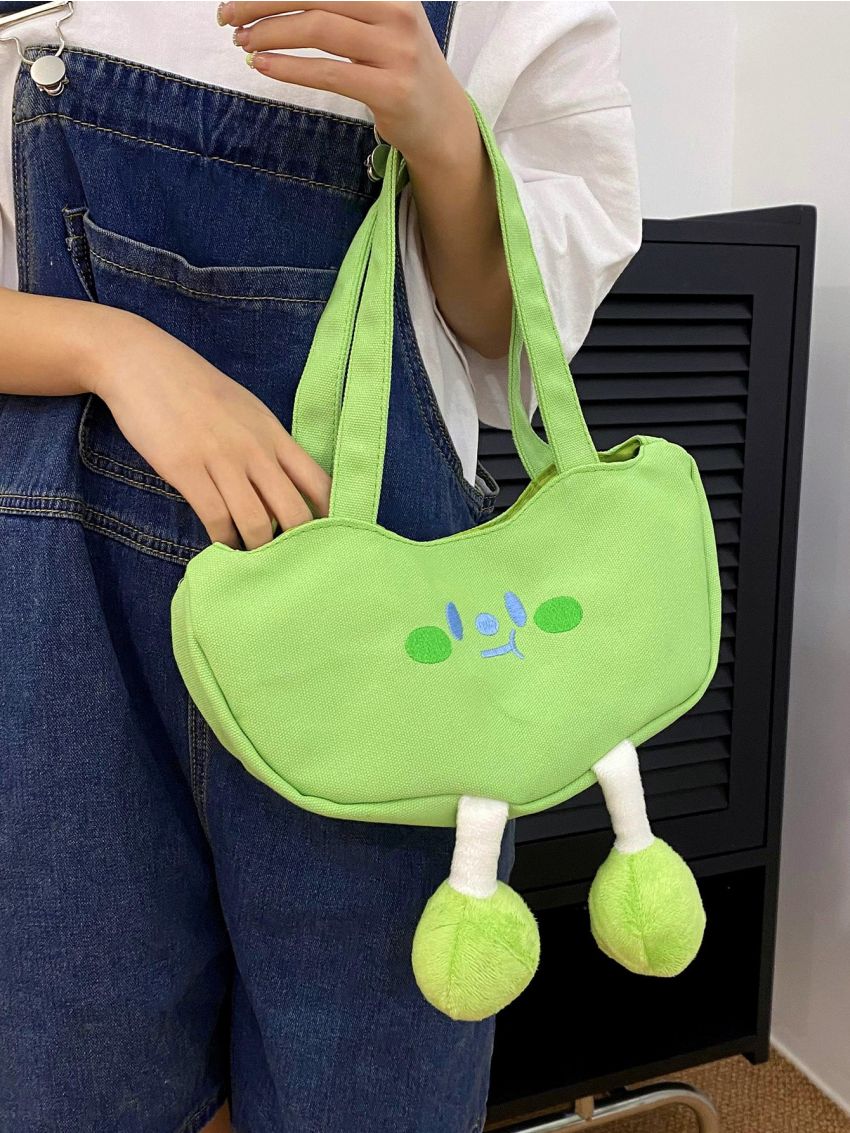Medium Novelty Bag Green Cute Double Handle For Daily
