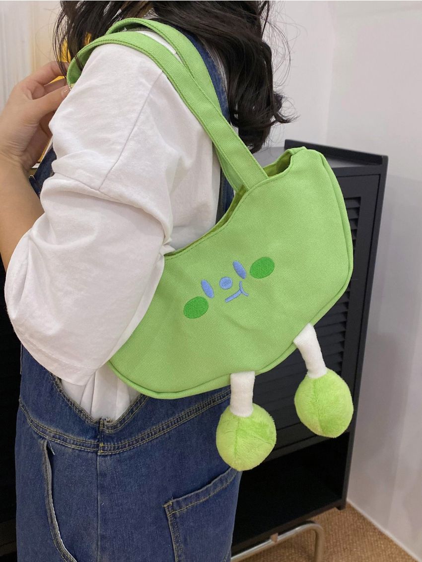 Medium Novelty Bag Green Cute Double Handle For Daily