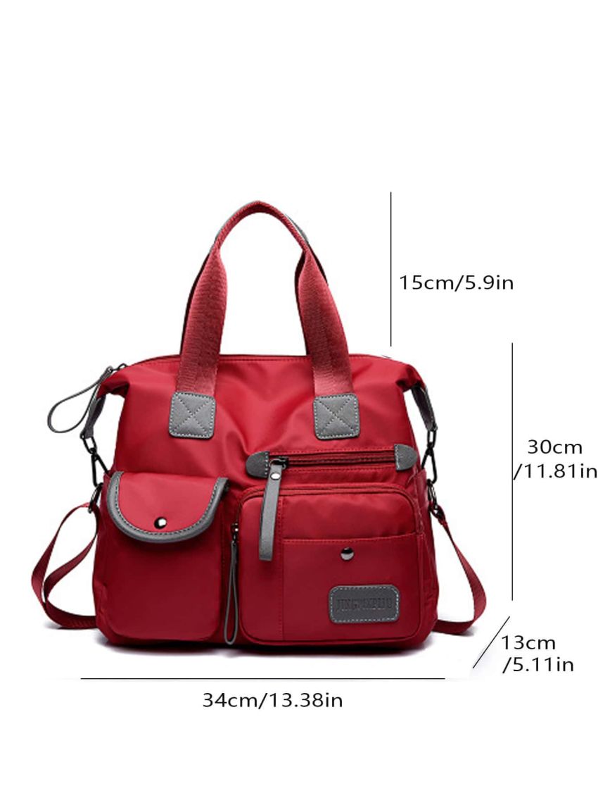 Women Shoulder Bag Nylon Handbag Waterproof Crossbody Bag Large Capacity Multifunctional Tote Bag Waterproof Nylon Oxford Cloth Handbag, Women's Multi-Functional Shoulder Travel Bag With Multi Pockets