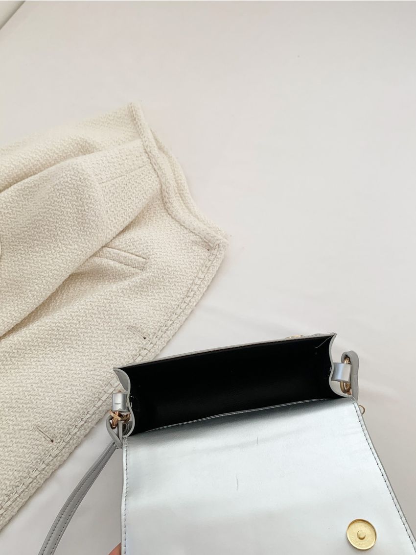 Minimalist Square Bag Flap Small Neon Orange