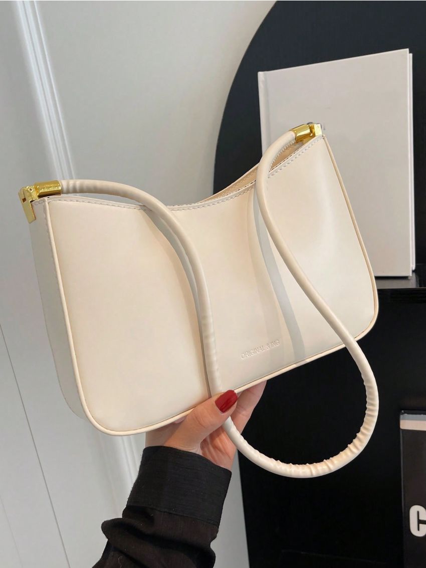 Small Hobo Bag Letter Embossed Minimalist